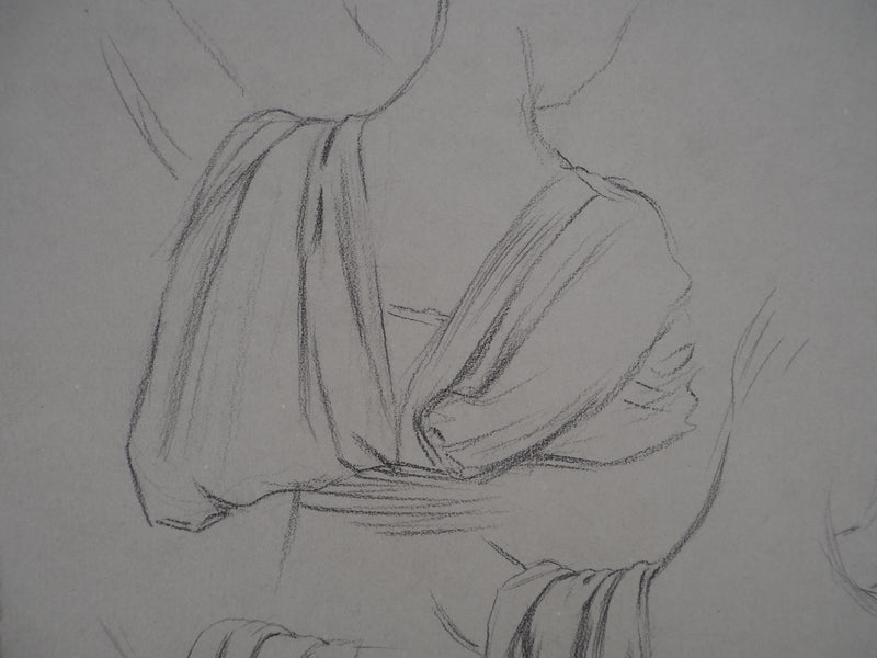 Léopold Franz KOWALSKI : Drapé de robe vu de dos, c, Dessin original (photo de détail 5) - Crédit photo : Galerie Art.Paris