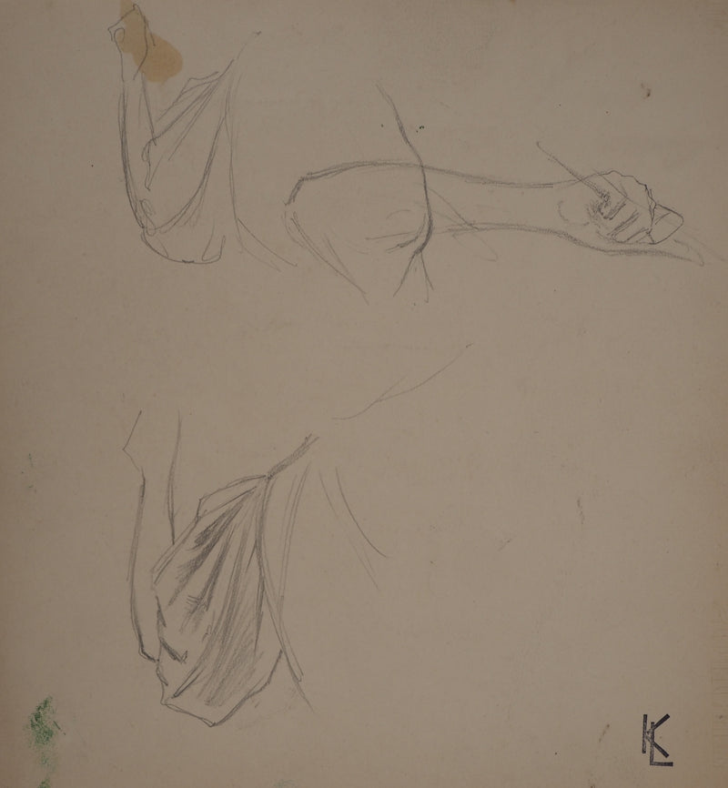 Léopold Franz KOWALSKI : Drapé de la manche bouffante d&