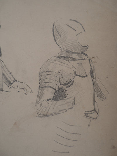 Léopold Franz KOWALSKI : Étude de la cuirasse, c, Dessin original (photo de détail 4) - Crédit photo : Galerie Art.Paris