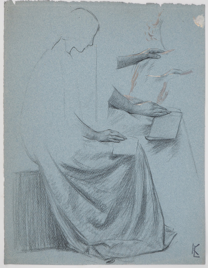 Léopold Franz KOWALSKI : Étude de la main, c, Dessin original (vue générale) - Crédit photo : Galerie Art.Paris