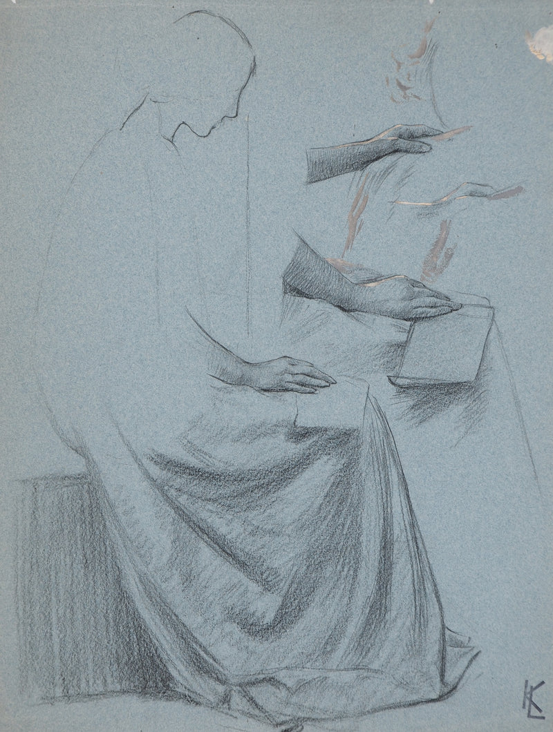 Léopold Franz KOWALSKI : Étude de la main, c, Dessin original (photo de détail 2) - Crédit photo : Galerie Art.Paris