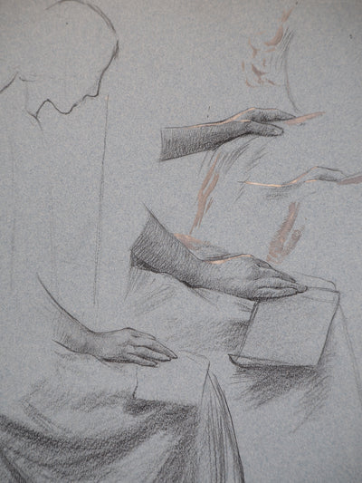 Léopold Franz KOWALSKI : Étude de la main, c, Dessin original (photo de détail 4) - Crédit photo : Galerie Art.Paris