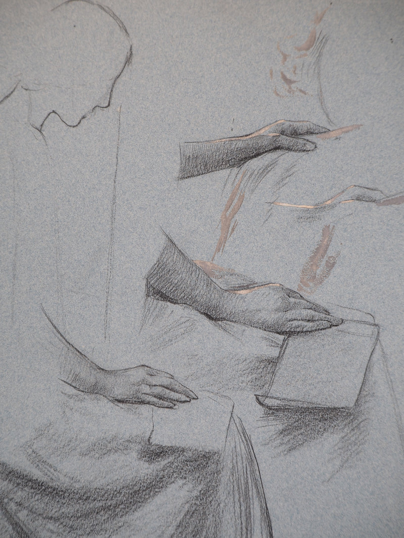 Léopold Franz KOWALSKI : Étude de la main, c, Dessin original (photo de détail 4) - Crédit photo : Galerie Art.Paris