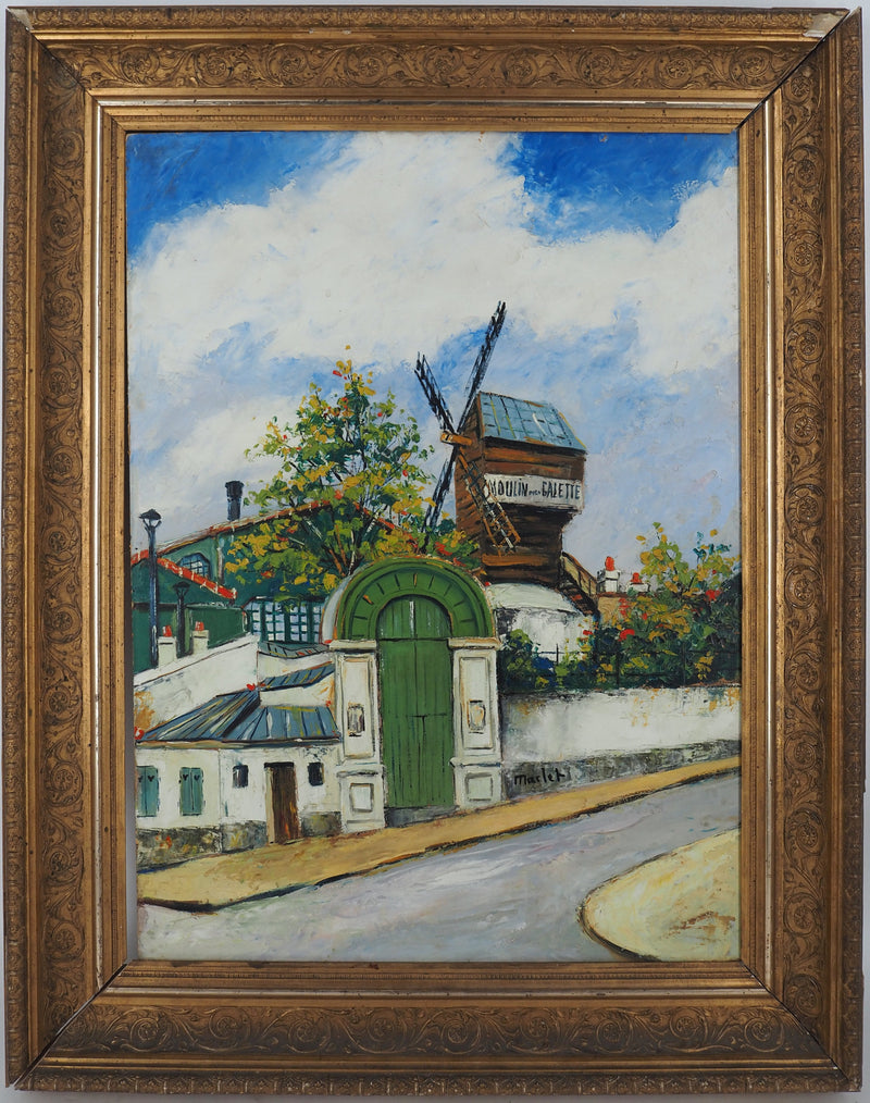 Elisée MACLET : Montmartre, Moulin de la Galette, Huile sur panneau signée