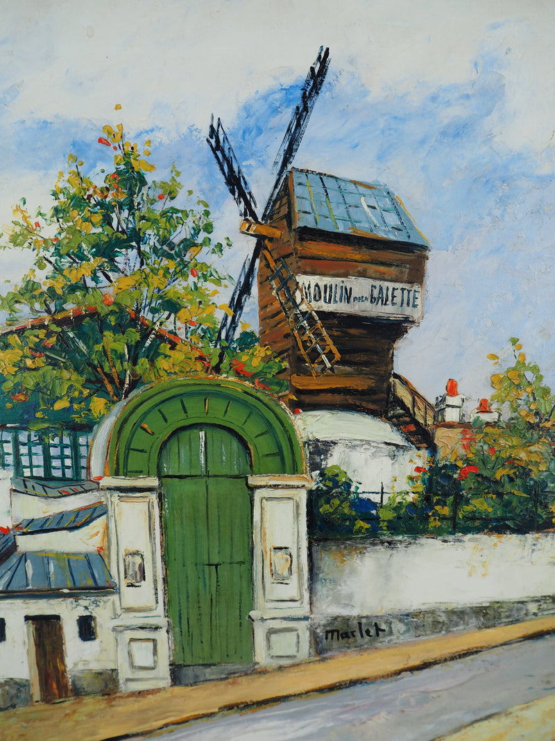 Elisée MACLET : Montmartre, Moulin de la Galette, Huile sur panneau signée