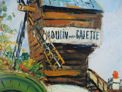 Elisée MACLET : Montmartre, Moulin de la Galette, Huile sur panneau signée