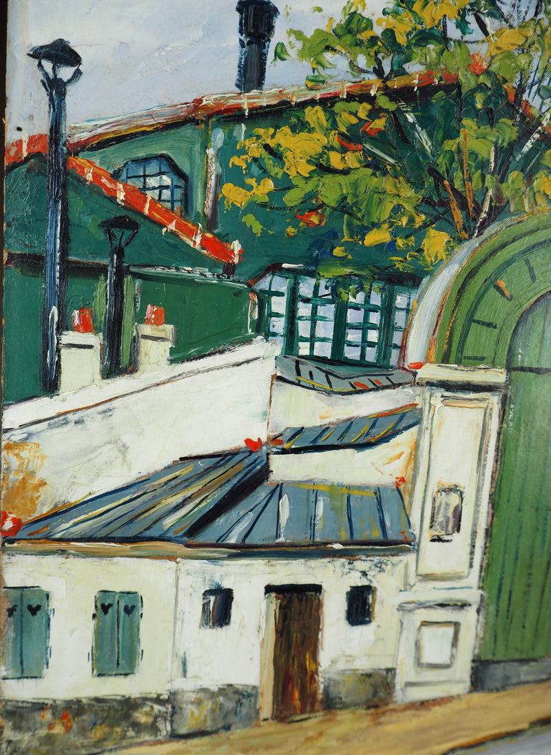 Elisée MACLET : Montmartre, Moulin de la Galette, Huile sur panneau signée
