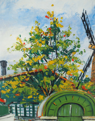 Elisée MACLET : Montmartre, Moulin de la Galette, Huile sur panneau signée