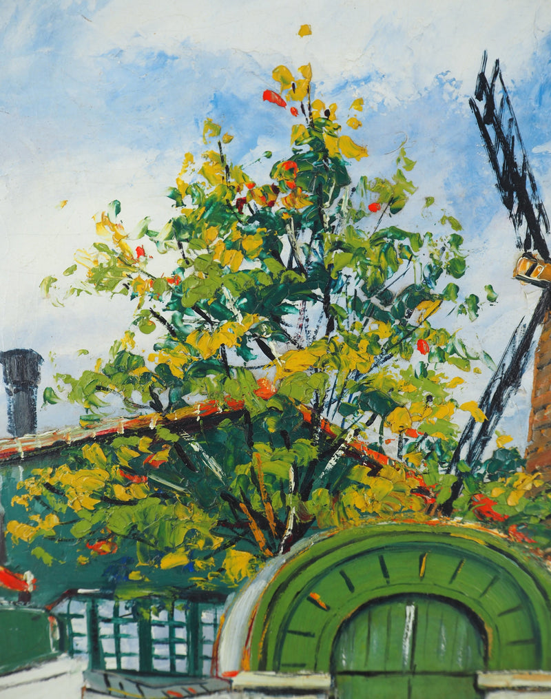 Elisée MACLET : Montmartre, Moulin de la Galette, Huile sur panneau signée