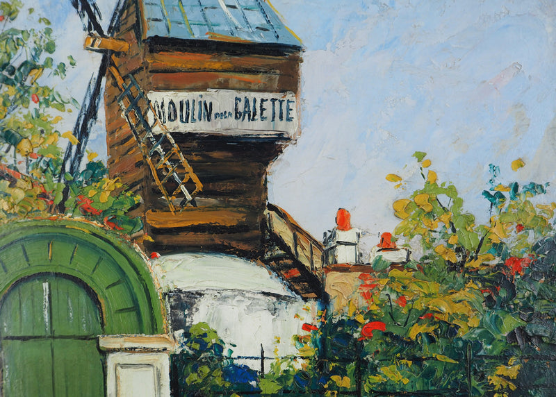 Elisée MACLET : Montmartre, Moulin de la Galette, Huile sur panneau signée