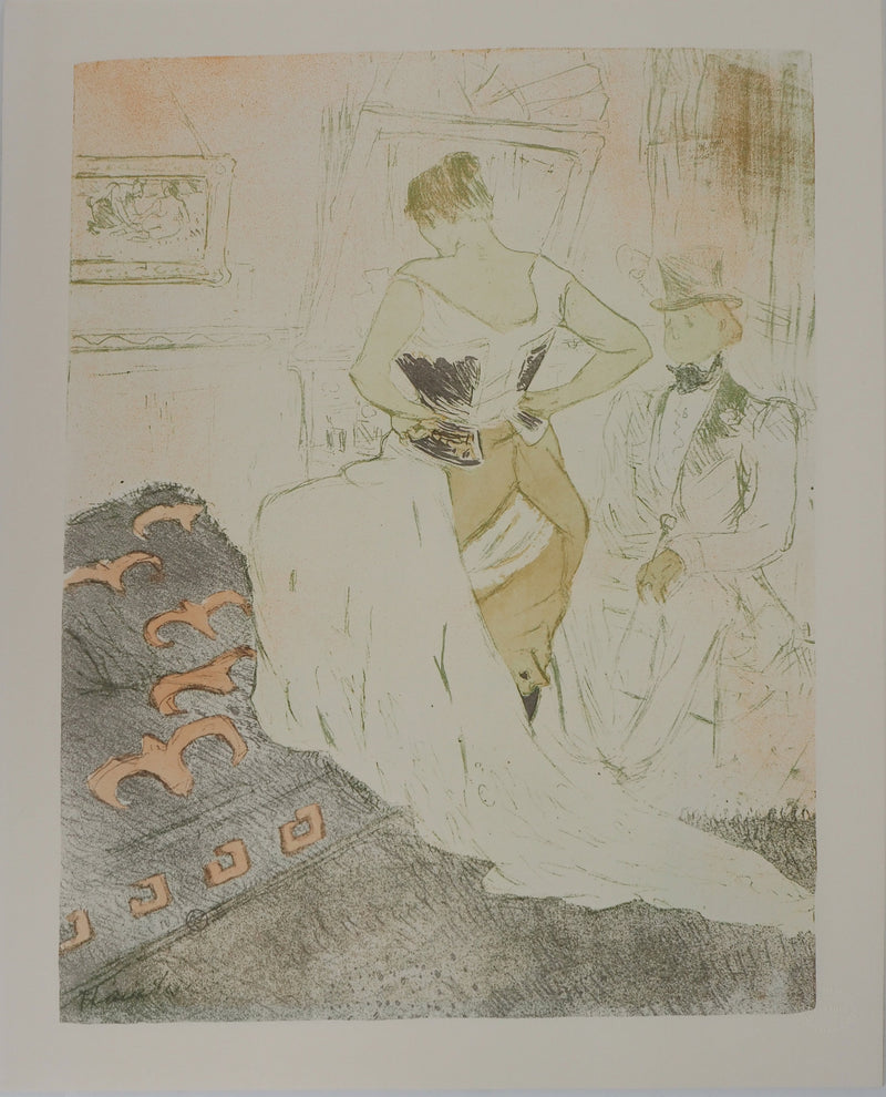 Henri DE TOULOUSE-LAUTREC : Moment à deux, Lithographie originale (vue générale) - Crédit photo : Galerie Art.Paris