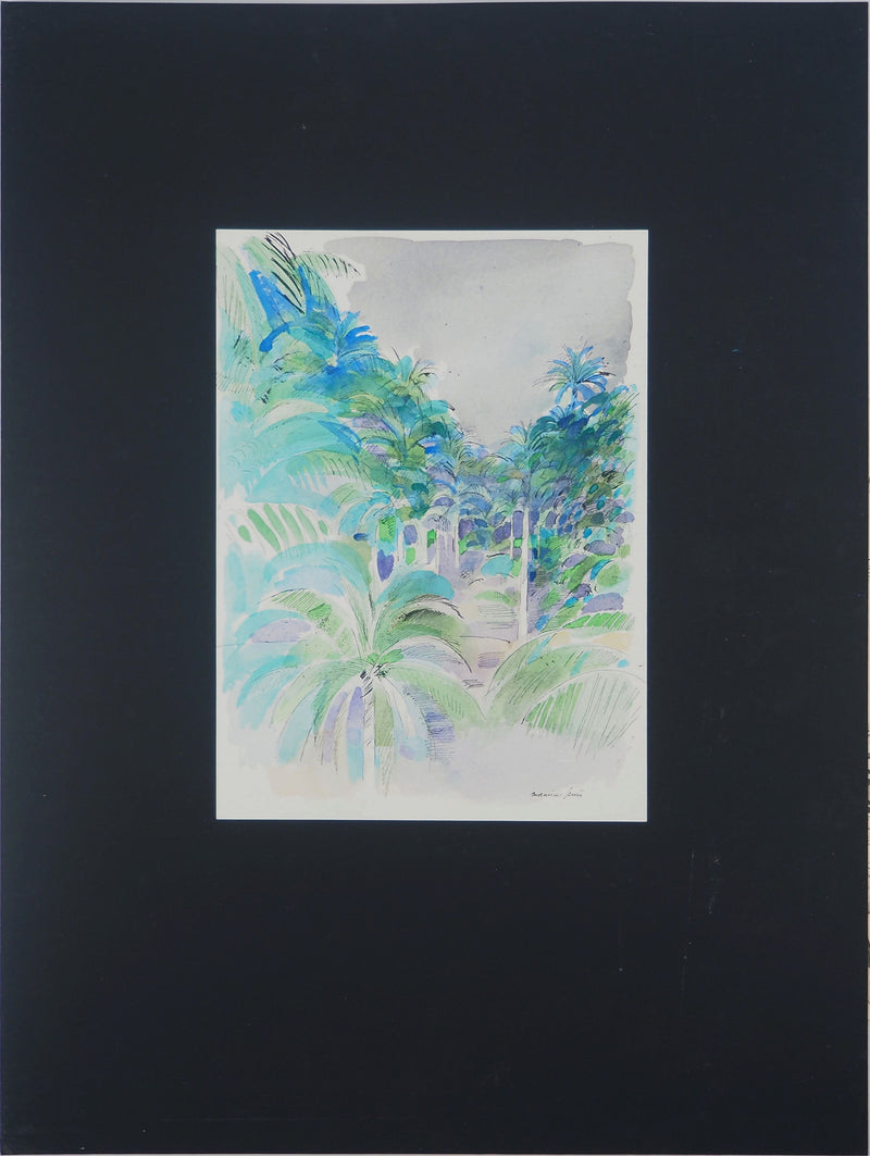 Maurice GENIS : Forêt de palmiers, Aquarelle originale (vue générale) - Crédit photo : Galerie Art.Paris
