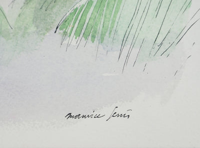 Maurice GENIS : Forêt de palmiers, Aquarelle originale (photo de détail 2) - Crédit photo : Galerie Art.Paris