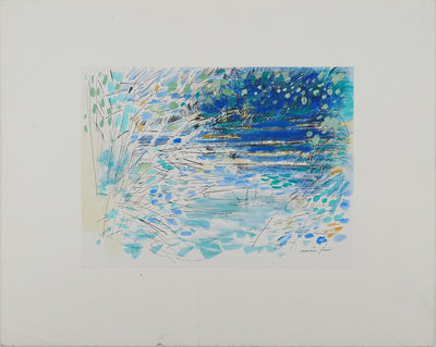 Maurice GENIS : L'île déserte, Aquarelle originale (vue générale) - Crédit photo : Galerie Art.Paris