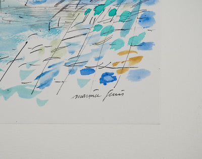 Maurice GENIS : L'île déserte, Aquarelle originale (photo de détail 2) - Crédit photo : Galerie Art.Paris