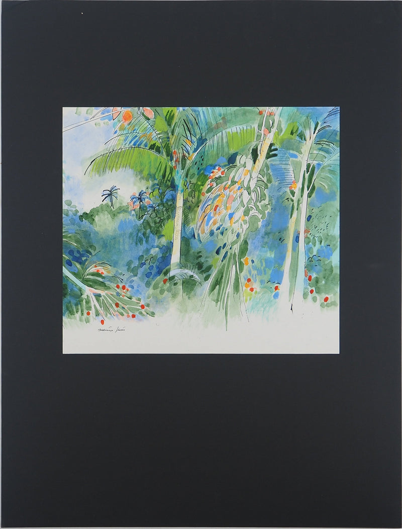 Maurice GENIS : Arbres fruitiers, Aquarelle originale (vue générale) - Crédit photo : Galerie Art.Paris