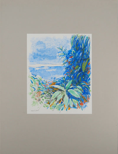 Maurice GENIS : Vue sur la mer, Aquarelle originale (vue générale) - Crédit photo : Galerie Art.Paris