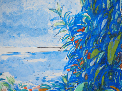 Maurice GENIS : Vue sur la mer, Aquarelle originale (photo de détail 4) - Crédit photo : Galerie Art.Paris
