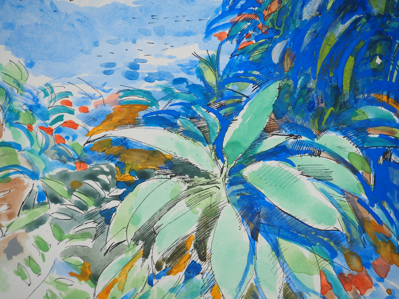 Maurice GENIS : Vue sur la mer, Aquarelle originale (photo de détail 5) - Crédit photo : Galerie Art.Paris