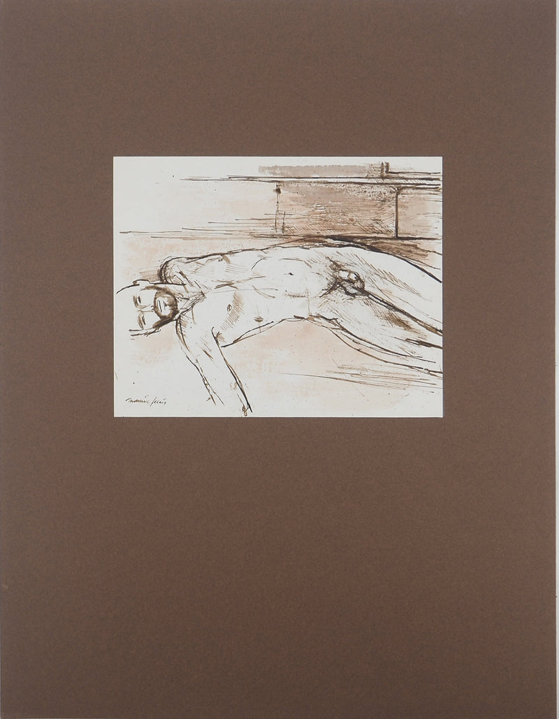 Maurice GENIS : Modèle endormi, Aquarelle originale (vue générale) - Crédit photo : Galerie Art.Paris