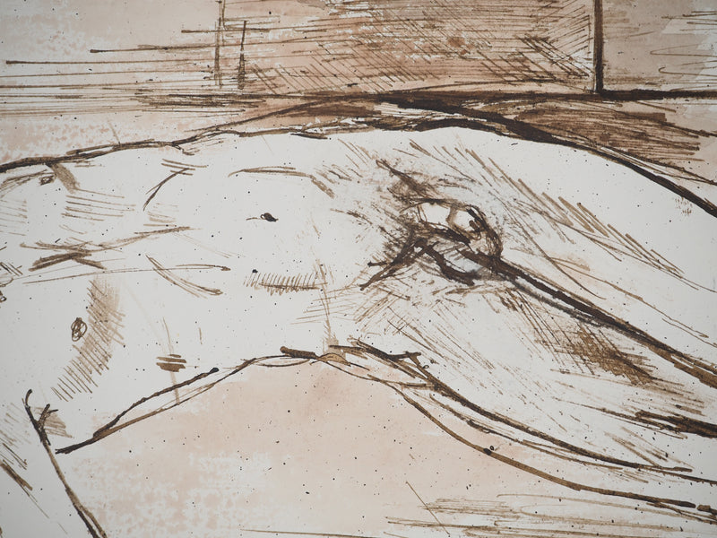 Maurice GENIS : Modèle endormi, Aquarelle originale (photo de détail 5) - Crédit photo : Galerie Art.Paris