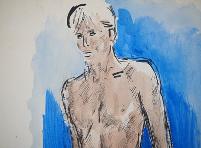 Maurice GENIS : Nudité masculine, Aquarelle originale (photo de détail 4) - Crédit photo : Galerie Art.Paris