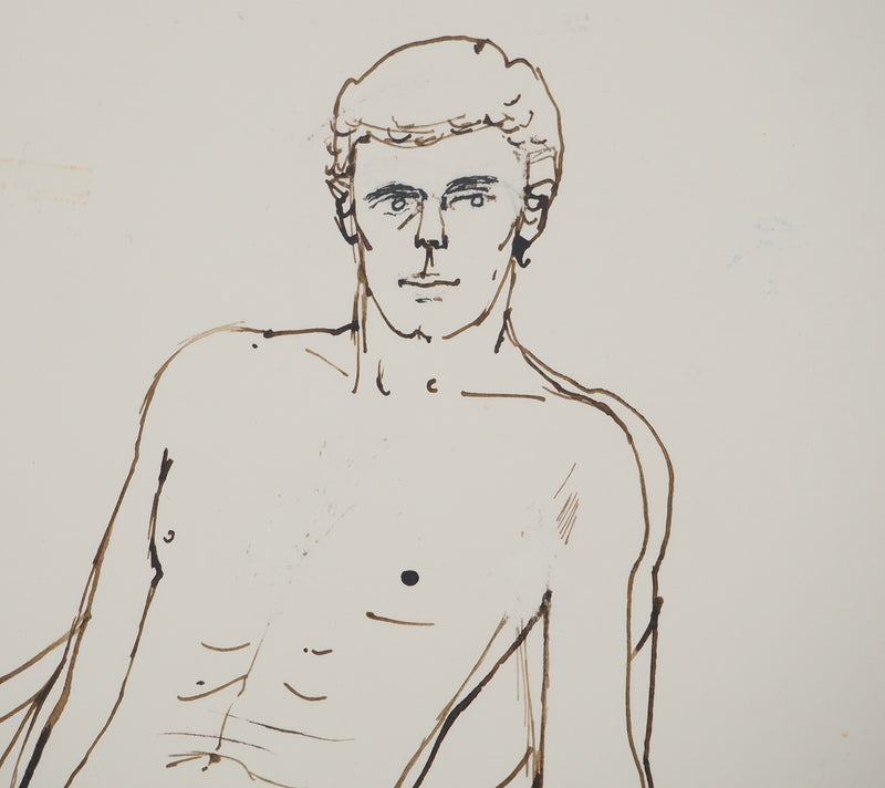 Maurice GENIS : Nu posant assis, Dessin original (photo de détail 4) - Crédit photo : Galerie Art.Paris