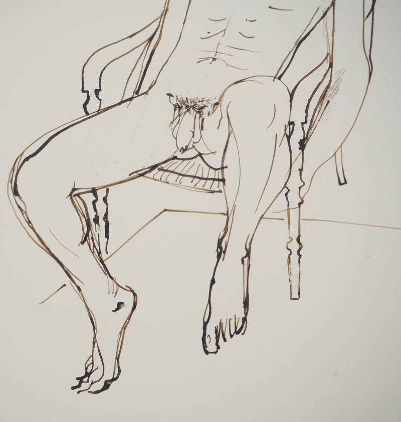 Maurice GENIS : Nu posant assis, Dessin original (photo de détail 5) - Crédit photo : Galerie Art.Paris