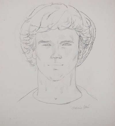 Maurice GENIS : Jeune homme au regard percent, Dessin original (photo de détail 3) - Crédit photo : Galerie Art.Paris
