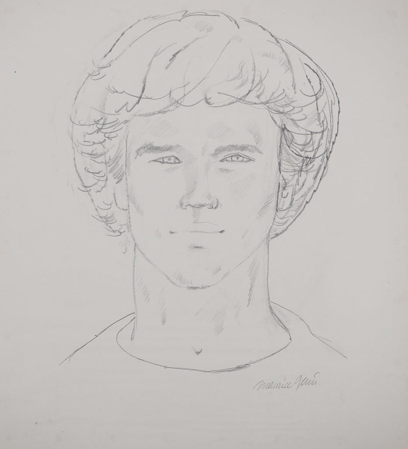 Maurice GENIS : Jeune homme au regard percent, Dessin original (photo de détail 3) - Crédit photo : Galerie Art.Paris