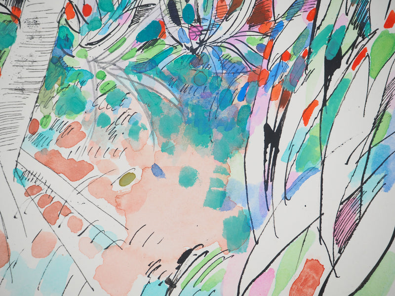 Maurice GENIS : Arbres colorés, Aquarelle originale (photo de détail 5) - Crédit photo : Galerie Art.Paris