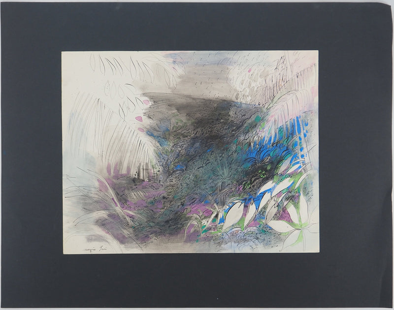 Maurice GENIS : Ballade en forêt, Aquarelle originale (vue générale) - Crédit photo : Galerie Art.Paris