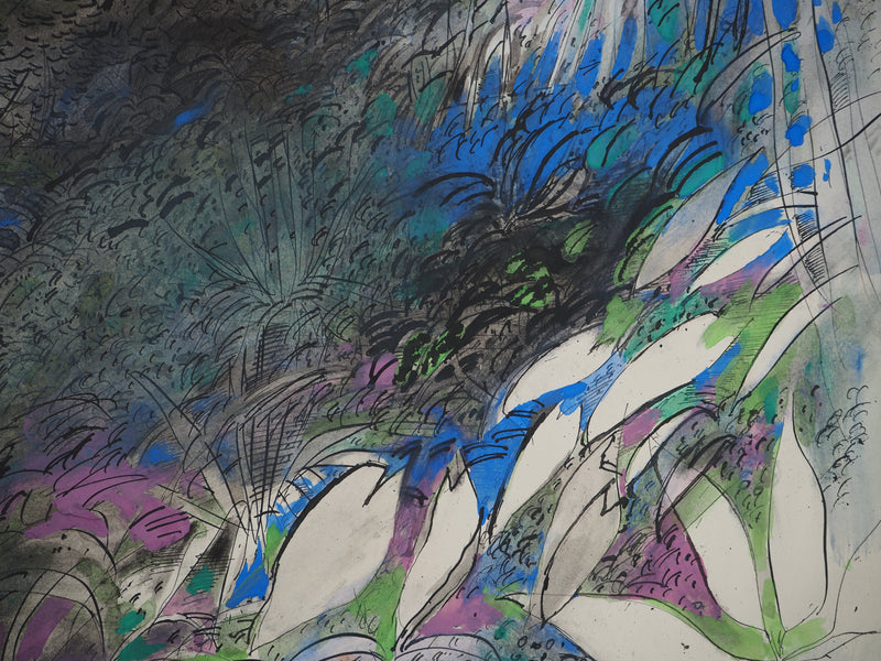 Maurice GENIS : Ballade en forêt, Aquarelle originale (photo de détail 4) - Crédit photo : Galerie Art.Paris