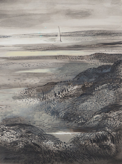 Maurice GENIS : Voilier voguant sur l'eau, Aquarelle originale (photo de détail 3) - Crédit photo : Galerie Art.Paris