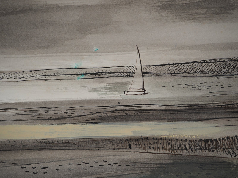 Maurice GENIS : Voilier voguant sur l&