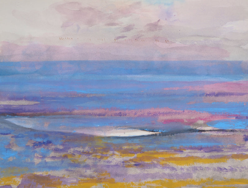 Maurice GENIS : Paysage abstrait, Aquarelle originale (photo de détail 3) - Crédit photo : Galerie Art.Paris