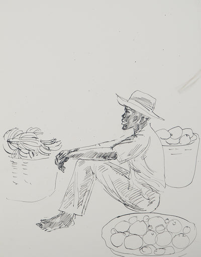 Maurice GENIS : Homme de profil, Dessin original (photo de détail 2) - Crédit photo : Galerie Art.Paris