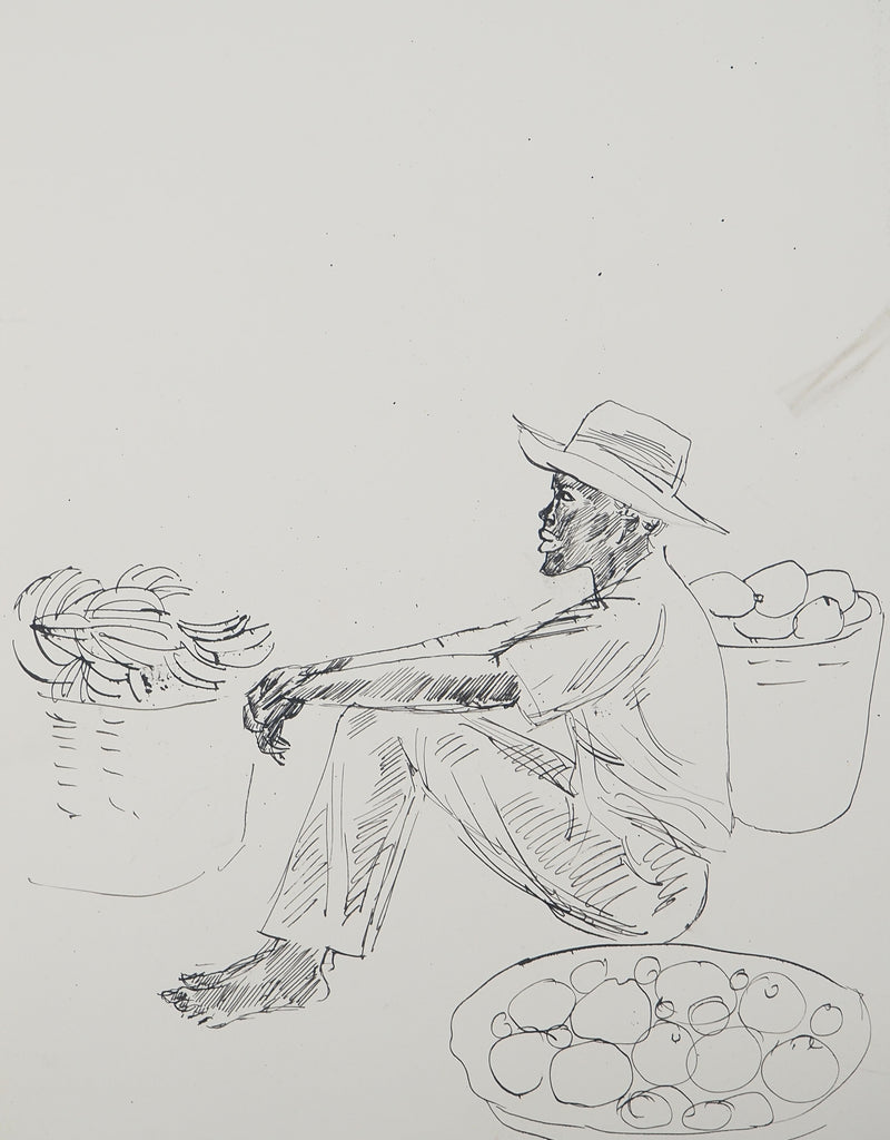 Maurice GENIS : Homme de profil, Dessin original (photo de détail 2) - Crédit photo : Galerie Art.Paris