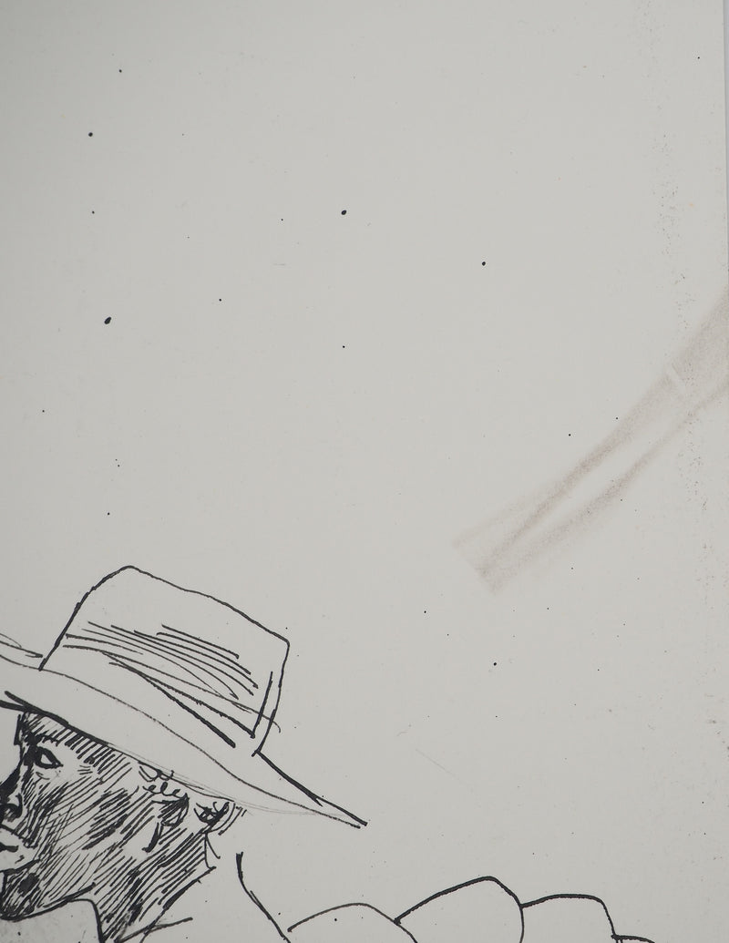 Maurice GENIS : Homme de profil, Dessin original (photo de détail 6) - Crédit photo : Galerie Art.Paris