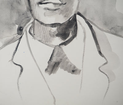 Maurice GENIS : L'homme au chapeau, Aquarelle originale (photo de détail 4) - Crédit photo : Galerie Art.Paris