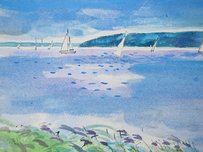 Maurice GENIS : Les pêcheurs à la barque, Aquarelle originale (photo de détail 4) - Crédit photo : Galerie Art.Paris