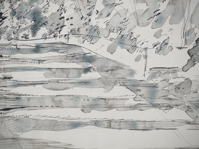 Maurice GENIS : Le pont suspendu, Aquarelle originale (photo de détail 4) - Crédit photo : Galerie Art.Paris