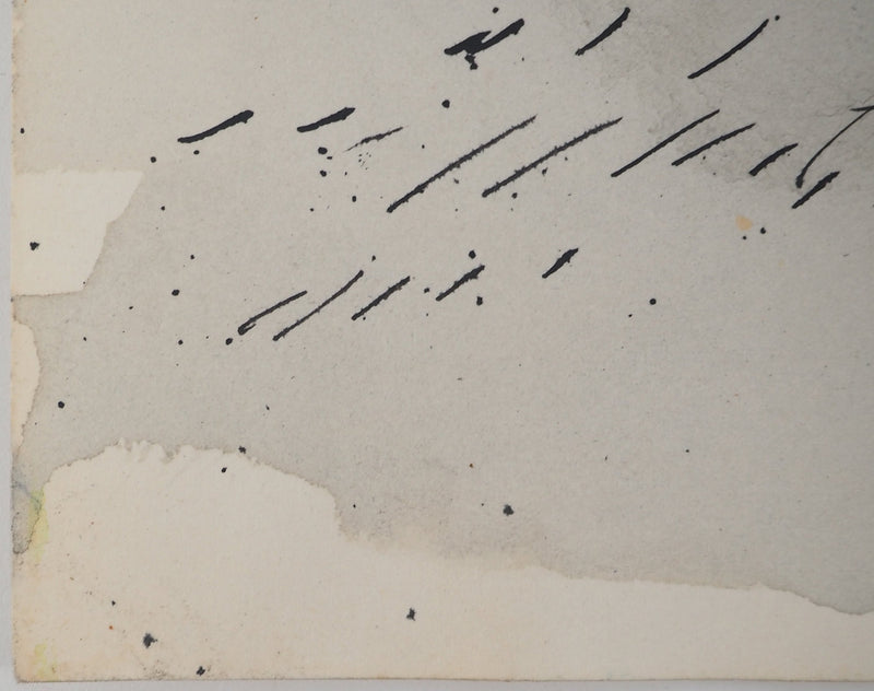 Maurice GENIS : Le pont suspendu, Aquarelle originale (photo de détail 6) - Crédit photo : Galerie Art.Paris