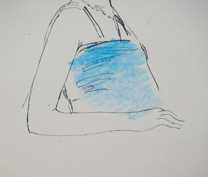Maurice GENIS : Femme au bonnet de bain, Dessin original (photo de détail 4) - Crédit photo : Galerie Art.Paris