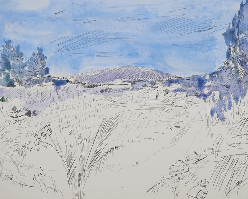 Maurice GENIS : Travailleurs dans les champs, Dessin original (photo de détail 2) - Crédit photo : Galerie Art.Paris