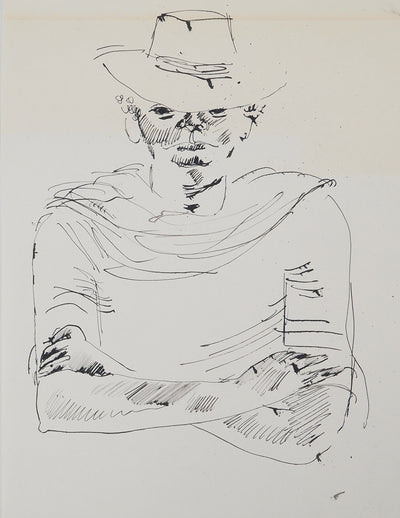 Maurice GENIS : Modèle prenant la pose, Dessin original (photo de détail 2) - Crédit photo : Galerie Art.Paris