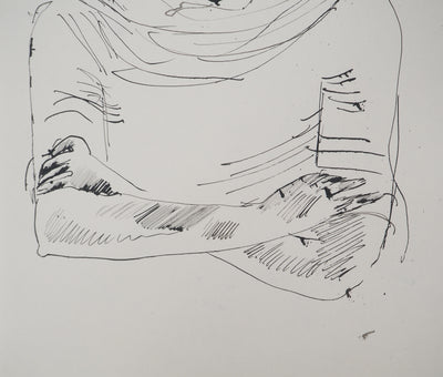 Maurice GENIS : Modèle prenant la pose, Dessin original (photo de détail 4) - Crédit photo : Galerie Art.Paris