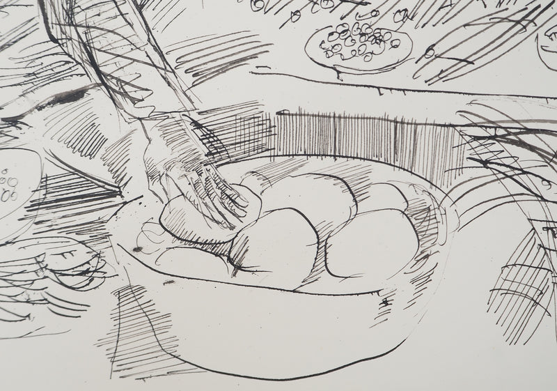 Maurice GENIS : Détour par le marché, Dessin original (photo de détail 5) - Crédit photo : Galerie Art.Paris