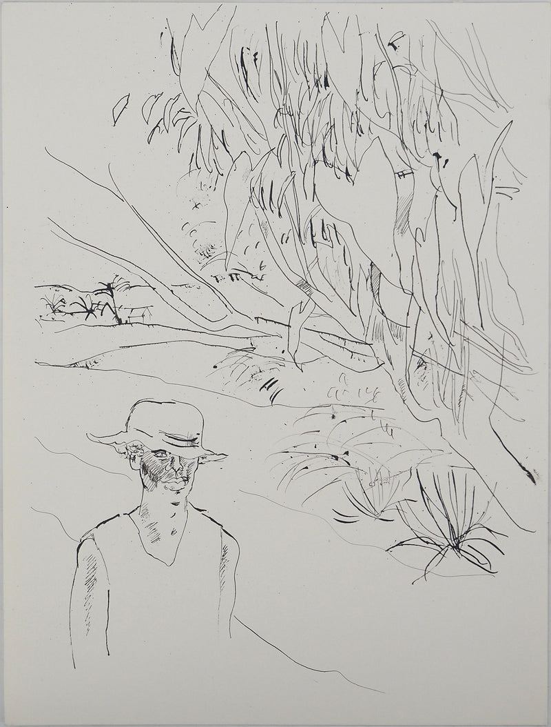 Maurice GENIS : Homme rentrant chez lui, Dessin original (vue générale) - Crédit photo : Galerie Art.Paris