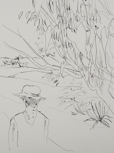 Maurice GENIS : Homme rentrant chez lui, Dessin original (photo de détail 2) - Crédit photo : Galerie Art.Paris